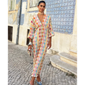 Bohemian Printed Puff Sleeve Dress