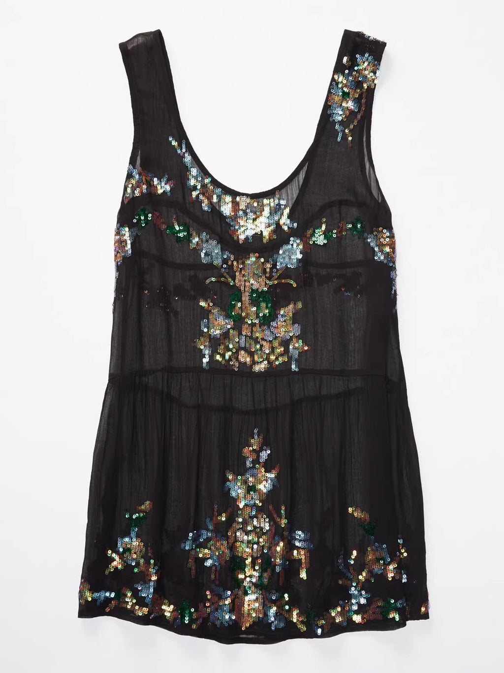 Bohemian Sequin Perspective Backless Dress