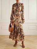 Exquisite Bohemian Print Belted Maxi Dress