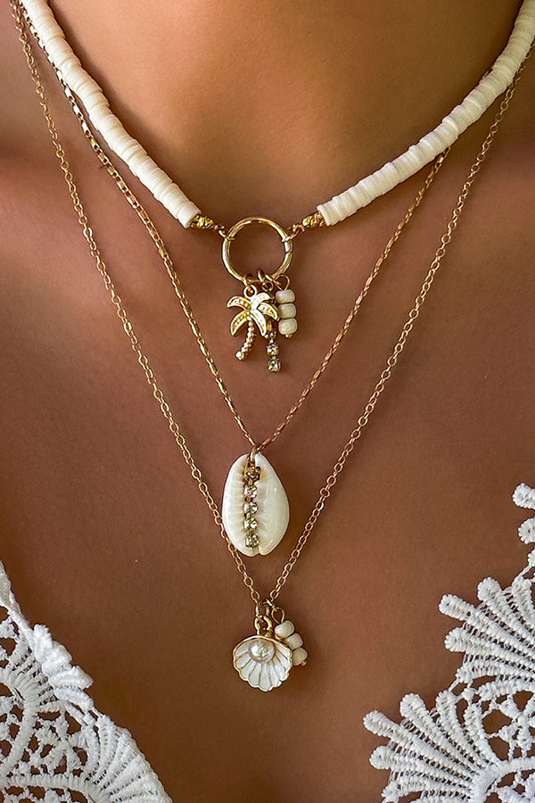 Bohemian Sunflower Multi-layer Pearl Shell Necklace