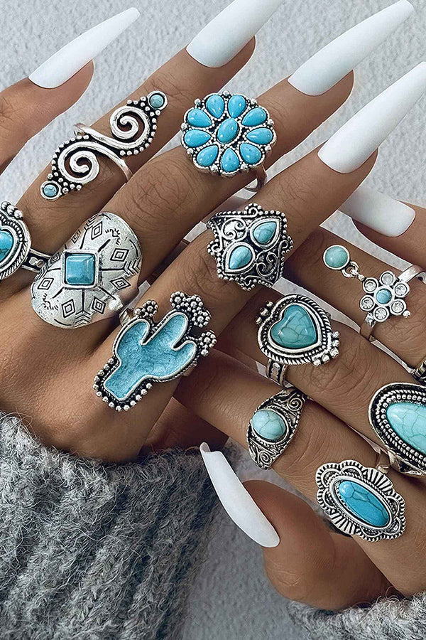 Bohemian Retro Turquoise Ring