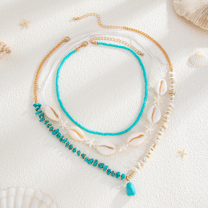 Bohemian Sunflower Multi-layer Pearl Shell Necklace