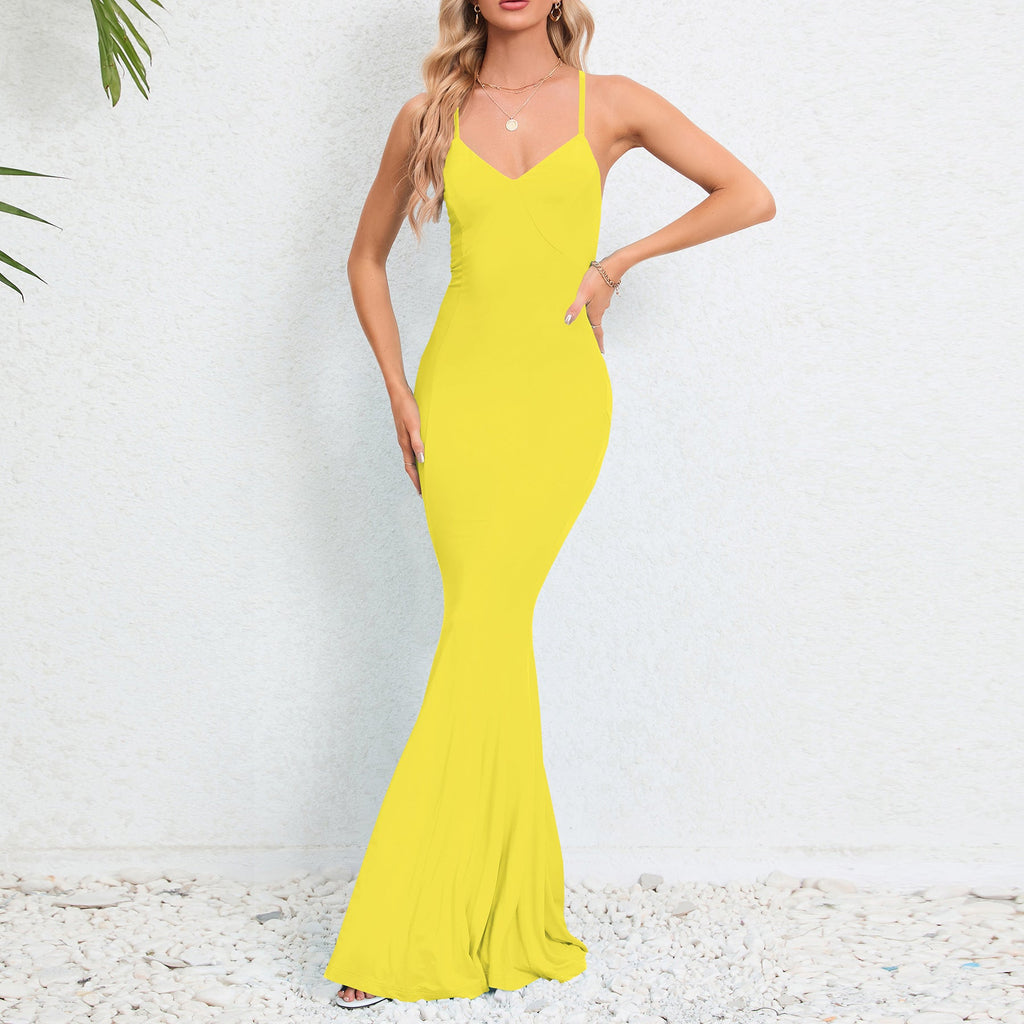 Slim Fit Fishtail Dress Bohemian Floral