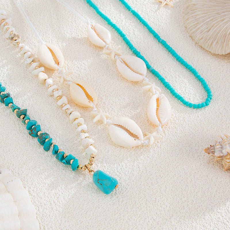 Bohemian Sunflower Multi-layer Pearl Shell Necklace