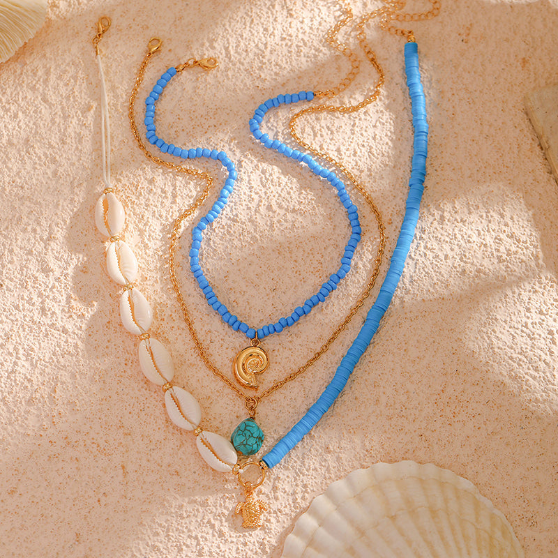 Bohemian Sunflower Multi-layer Pearl Shell Necklace